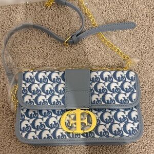 Stylish Blue and Gold Women's Bag